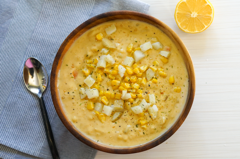 Vegan Potato Corn Chowder (Creamy + Easy!)